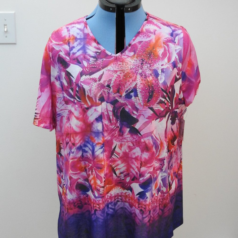 Catherines Pink/Purple Tunic      size oX